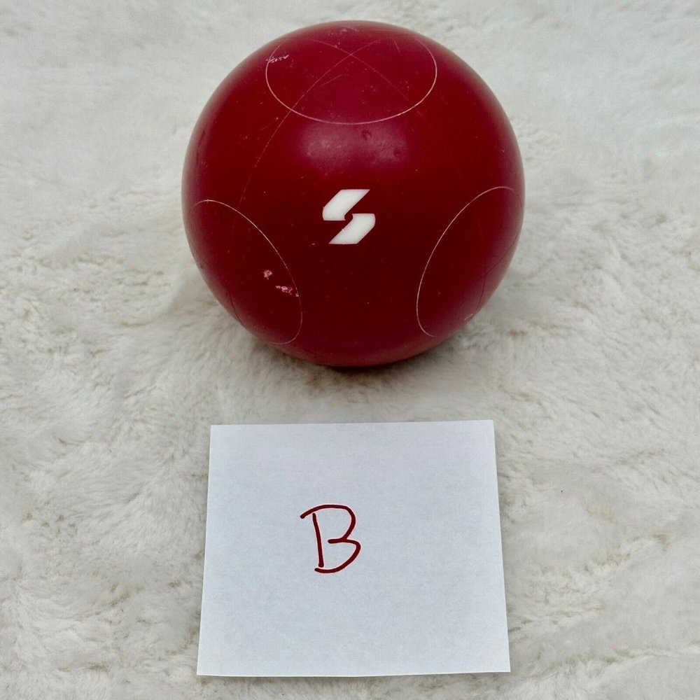 Vintage Sportcraft Bocce Ball Single Red Ball Replacement Circle Pattern (B)